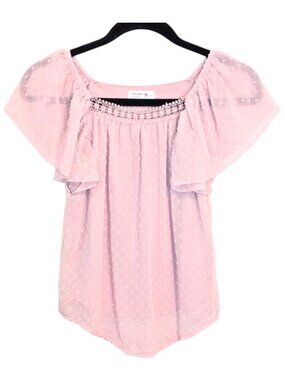 GIRL' S BEAUTEES  COLLECTION PINK POLKA DOT BLOUSE - SIZE 10